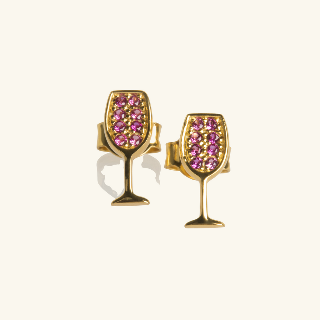 Pavé Wine Studs, Handcrafted in 925 sterling silver