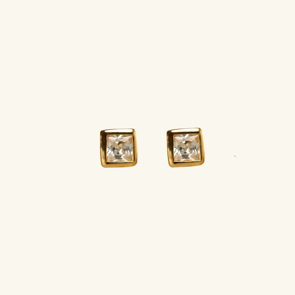 Square Studs,Handcrafted in 925 Sterling Silver