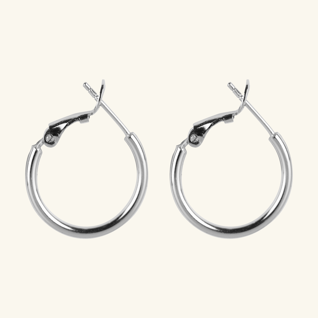 Large Tube Hoops Sterling Silver, Handcrafted in 925 sterling silver