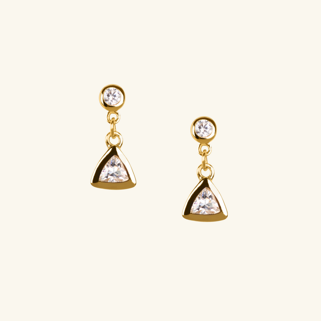 Triangle Drop Earrings,Handcrafted in 925 Sterling Silver