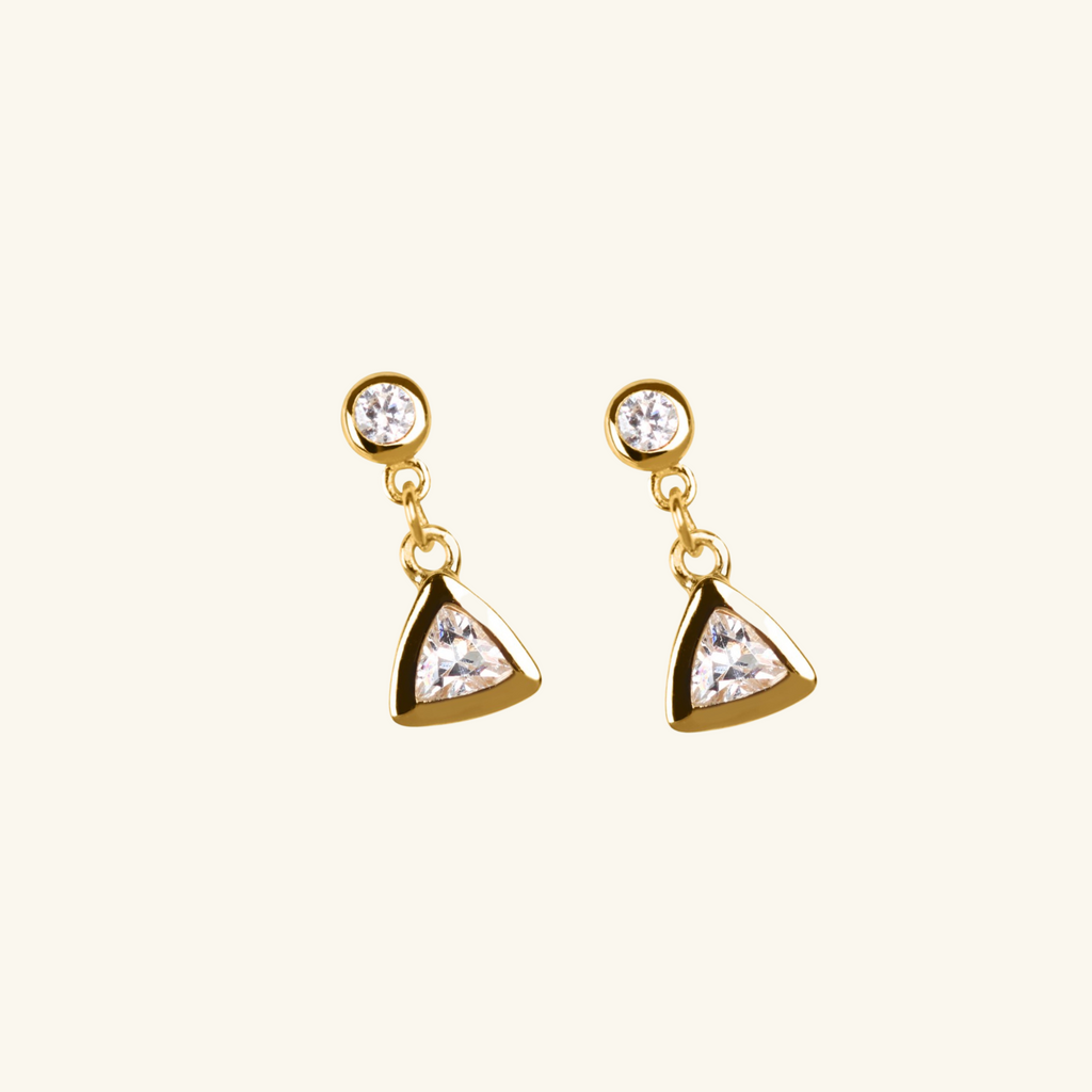 Triangle Drop Earrings,Handcrafted in 925 Sterling Silver