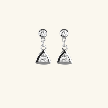 Triangle Drop Earrings Sterling Silver,Handcradted in 925 Sterling Silver