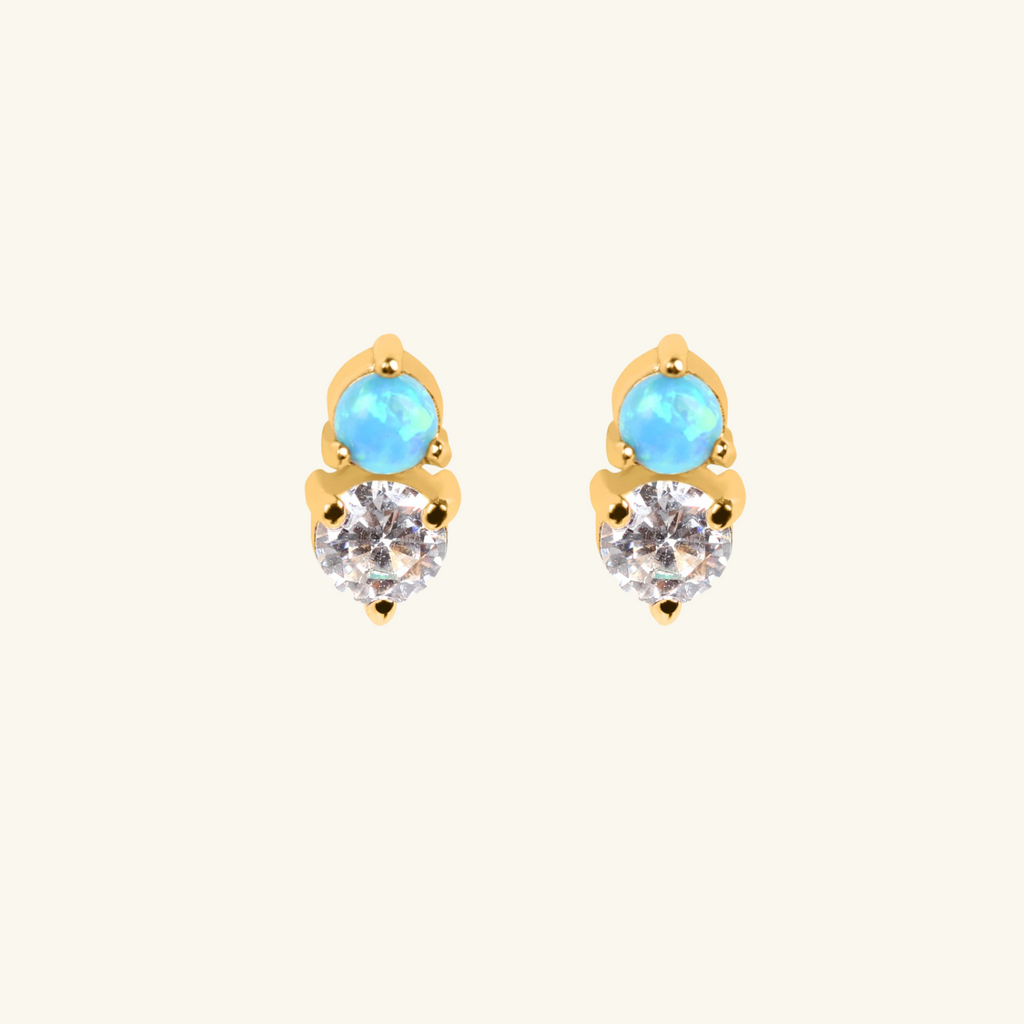 Opal Station Studs, Handcrafted in 925 sterling silver