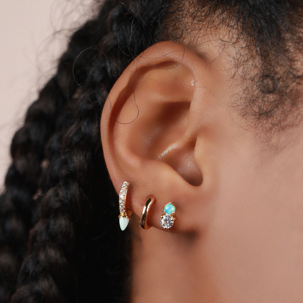 Opal Station Studs, Handcrafted in 925 sterling silver