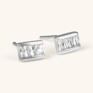 Square Bar Studs Sterling Silver