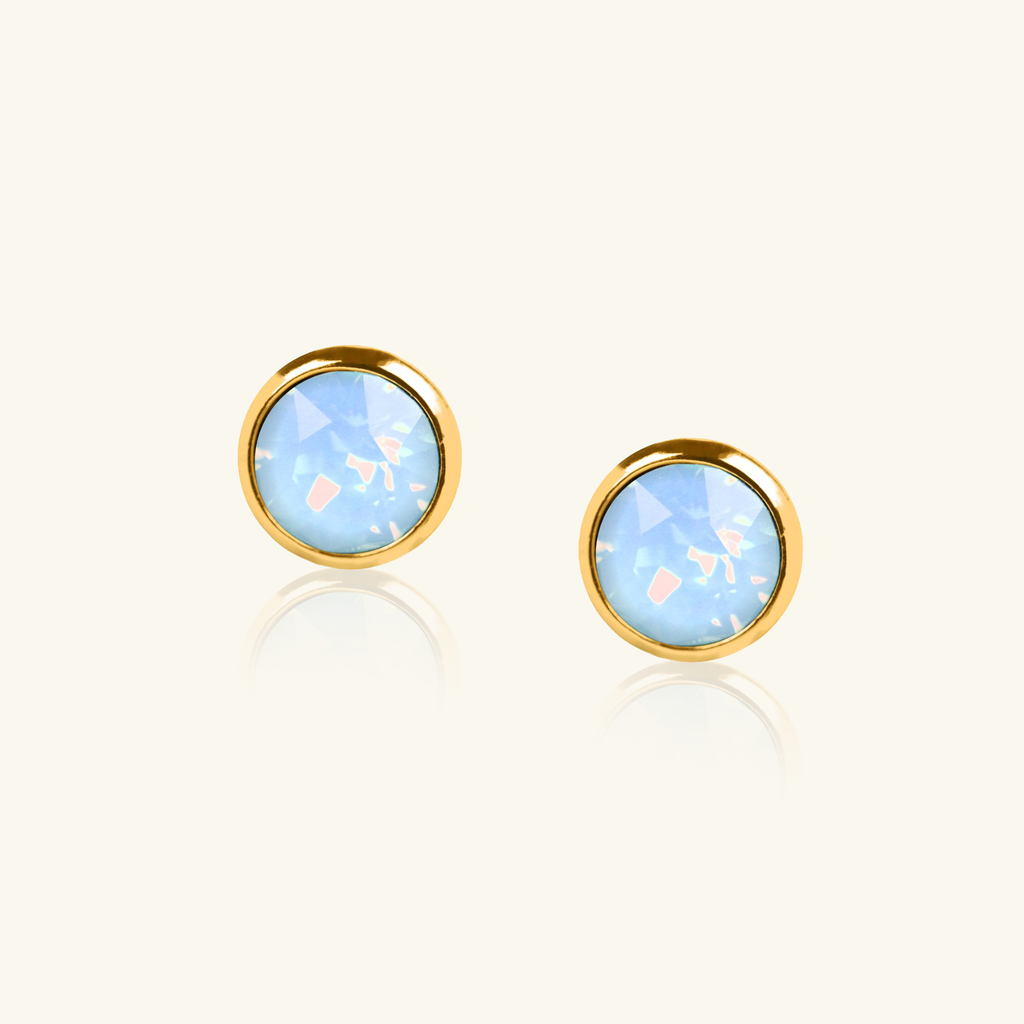 Naples Opal Studs, Handcrafted in 925 sterling silver