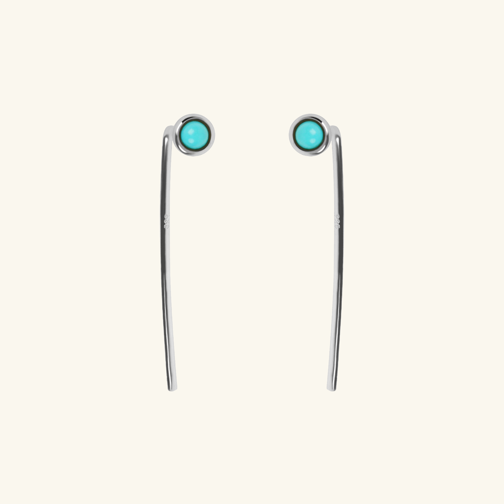 Charlotte Turquoise Threaders Sterling Silver, Handcrafted in 925 sterling silver