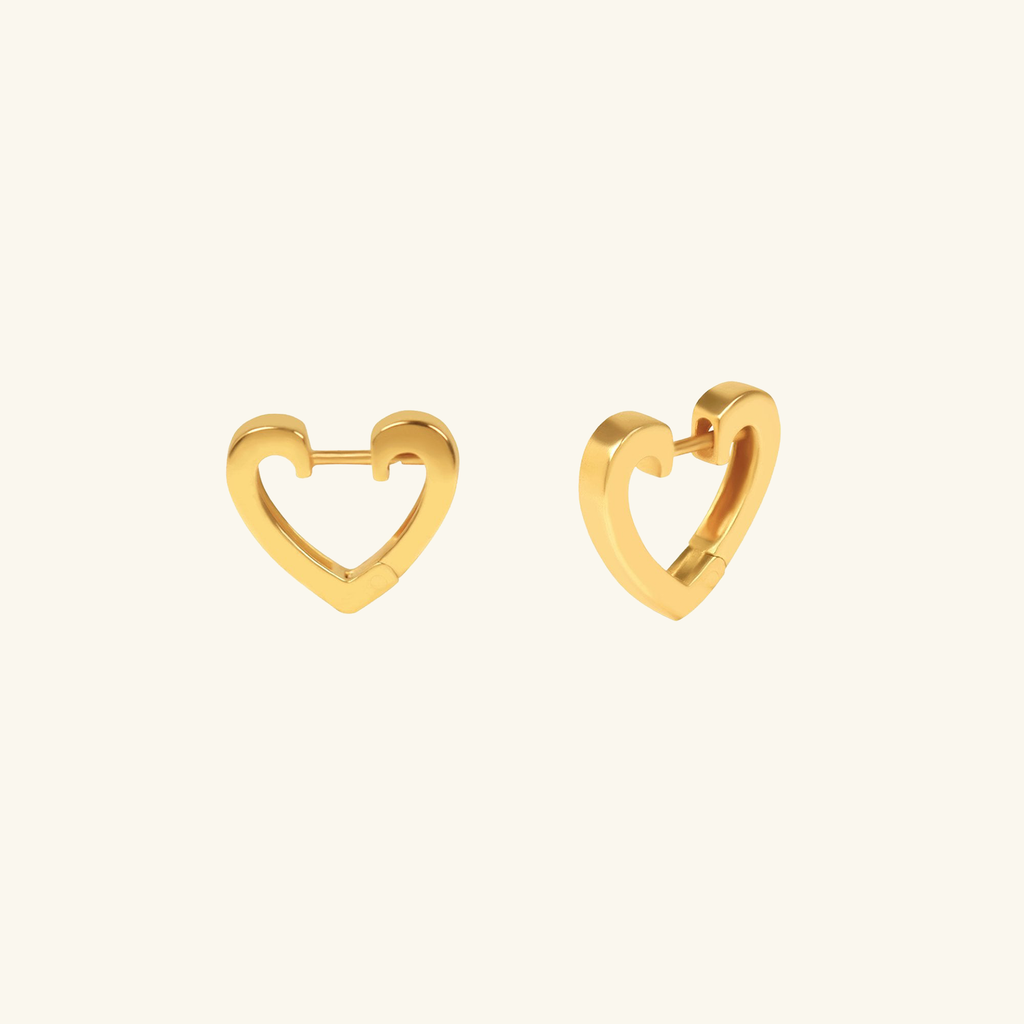 Heart Mini Hoops, Handcrafted in 925 sterling silver