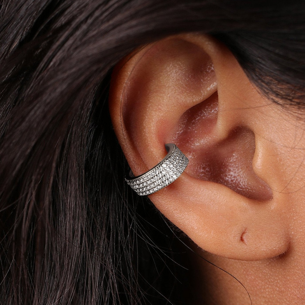 Pavé Boyfriend Cuff Sterling Silver, Pavé Boyfriend Cuff Sterling Silver