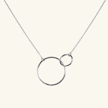 Interlocking Circles Necklace Sterling Silver, Handcrafted in 925 sterling silver