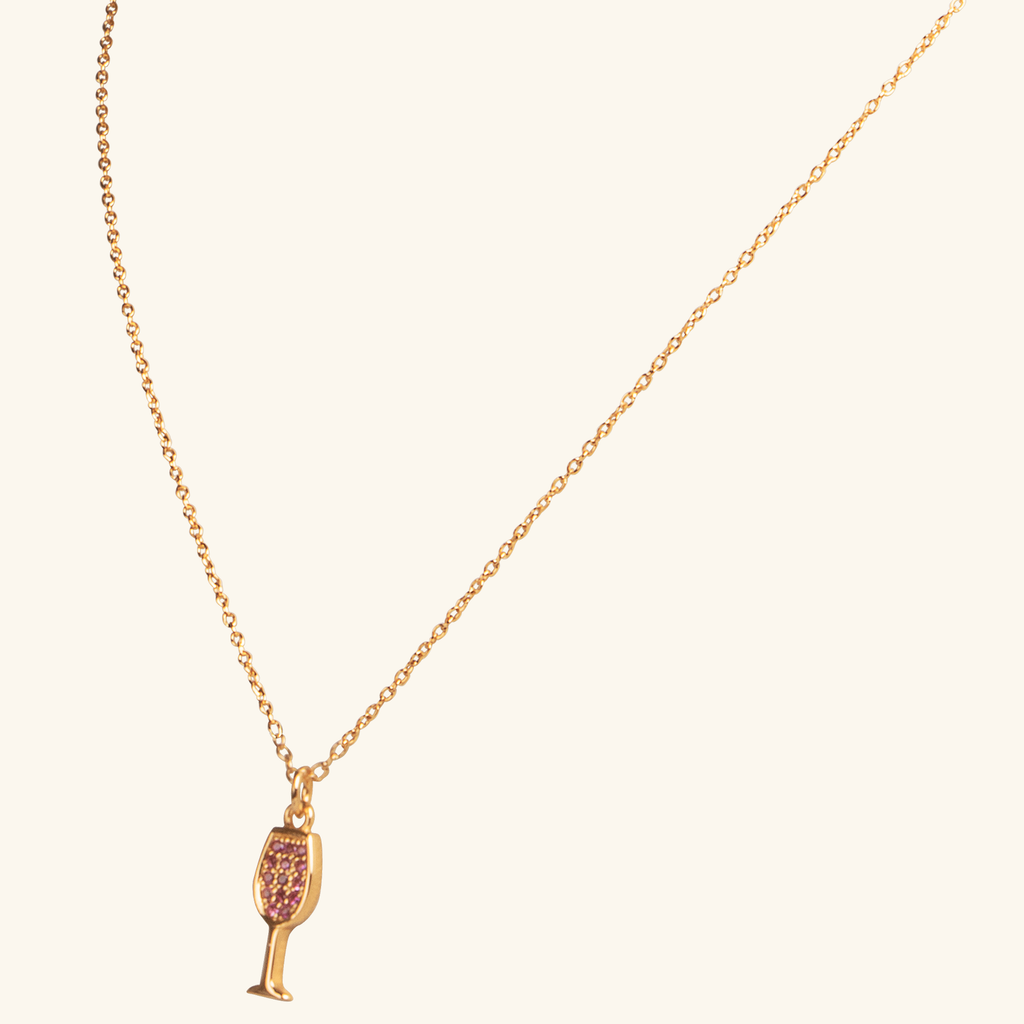 Pavé Wine Necklace, Handcrafted in 925 sterling silver
