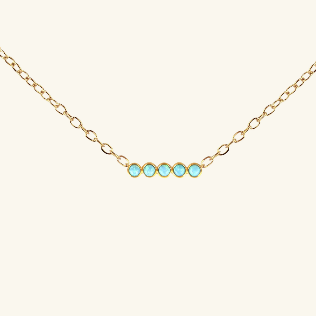 Opal Bezel Necklace, Handcrafted in 925 sterling silver