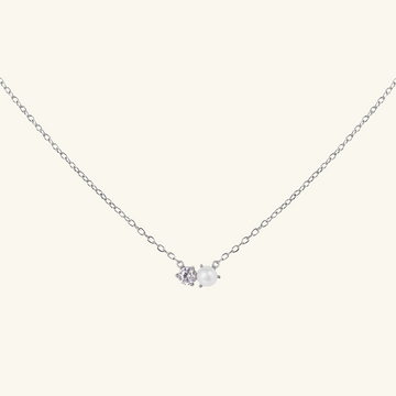 Pearl Station Necklace, Handcrafted in 925 sterling silver