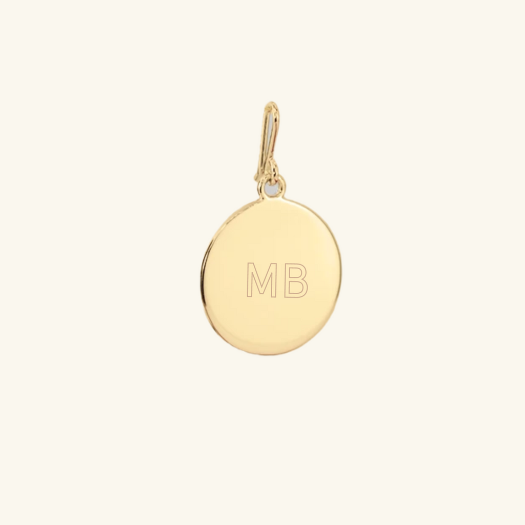 Engravable Disc Hook Charm Pendant, Handcrafted in 925 sterling silver