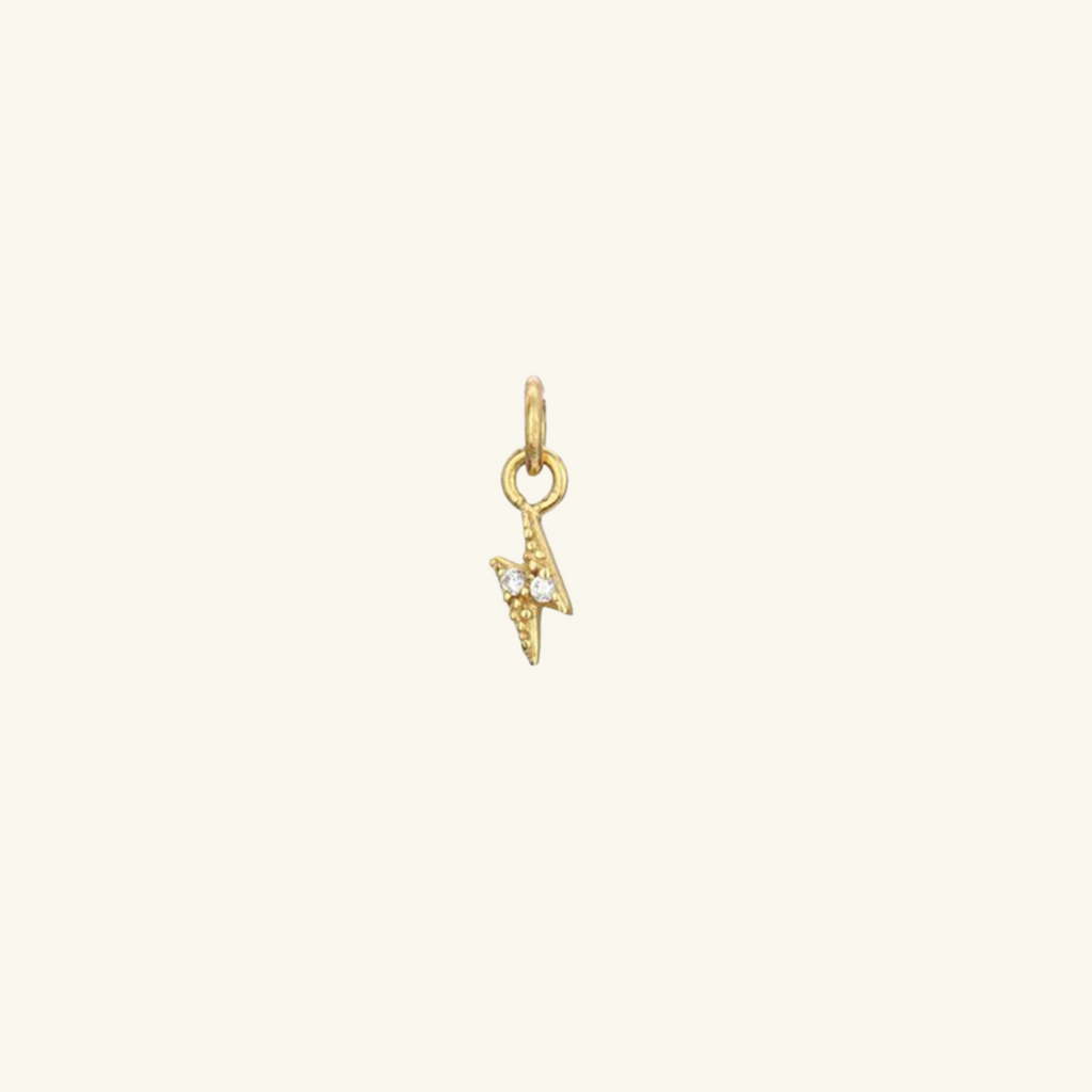 Pavé Lightning Bolt Charm, Handcrafted in 925 sterling silver