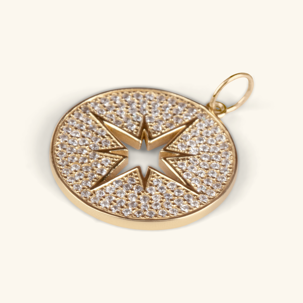 Pavé Northstar Charm, Handcrafted in 925 sterling silver
