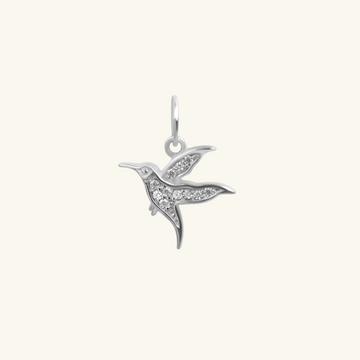 Hummingbird Charm Pendant Sterling Silver, Handcrafted in 925 sterling silver