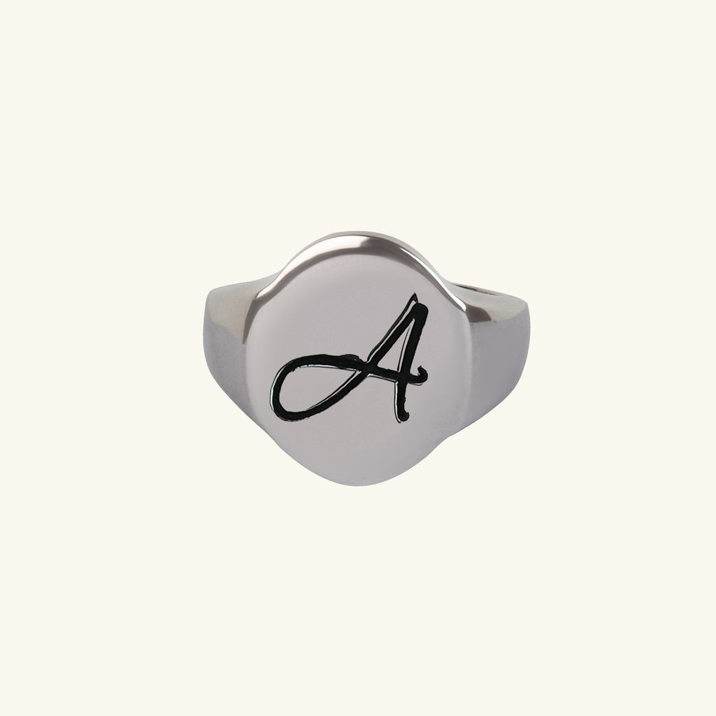 Letter Signet Ring, Handcrafted in 925 sterling silver