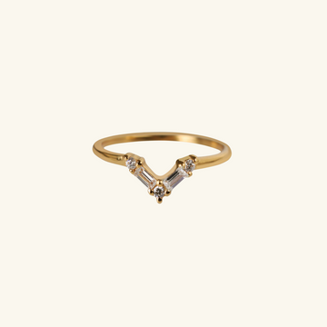 Chevron Crystal Ring, Handcrafted in 925 sterling silver