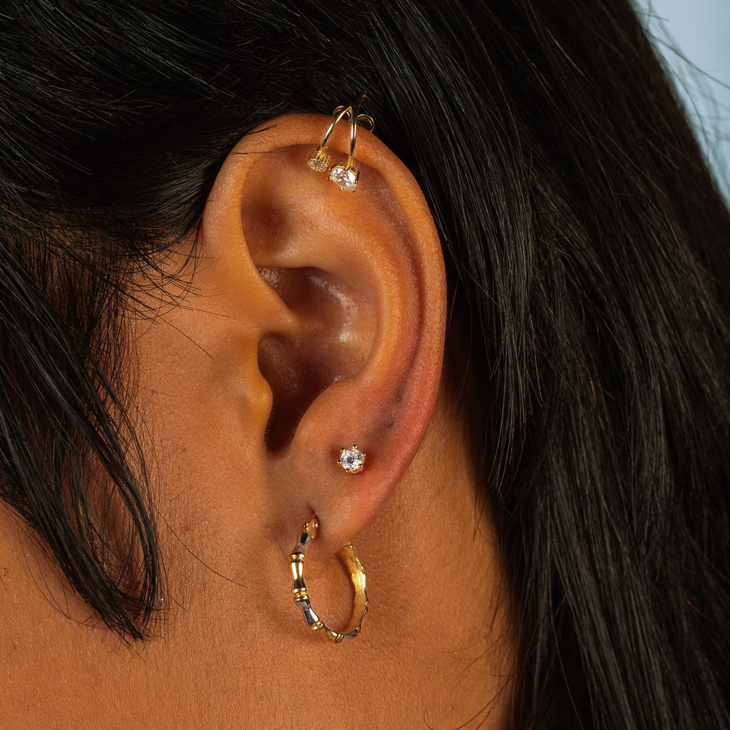 Single Round Mini Stud,Made in 18k Solid gold