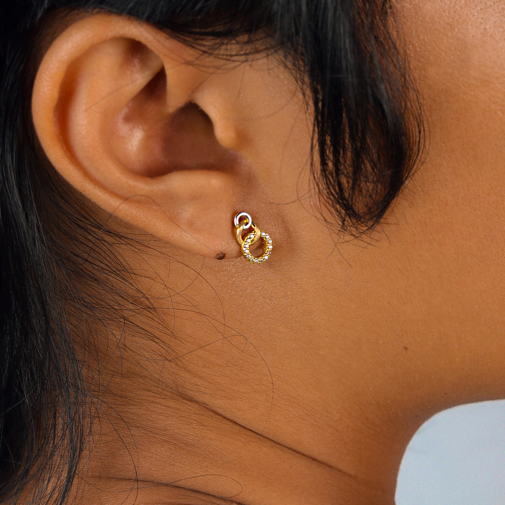 Loop Studs, Set in 18k solid gold