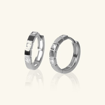 Trilogy Hoops White Gold