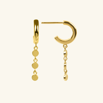Flat Disc Drop Earrings, Handcrafted in 925 sterling silver