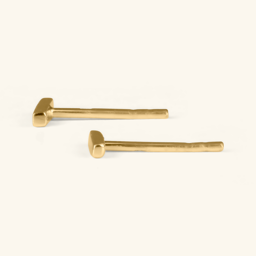 Bar Studs, Handcrafted in 925 sterling silver