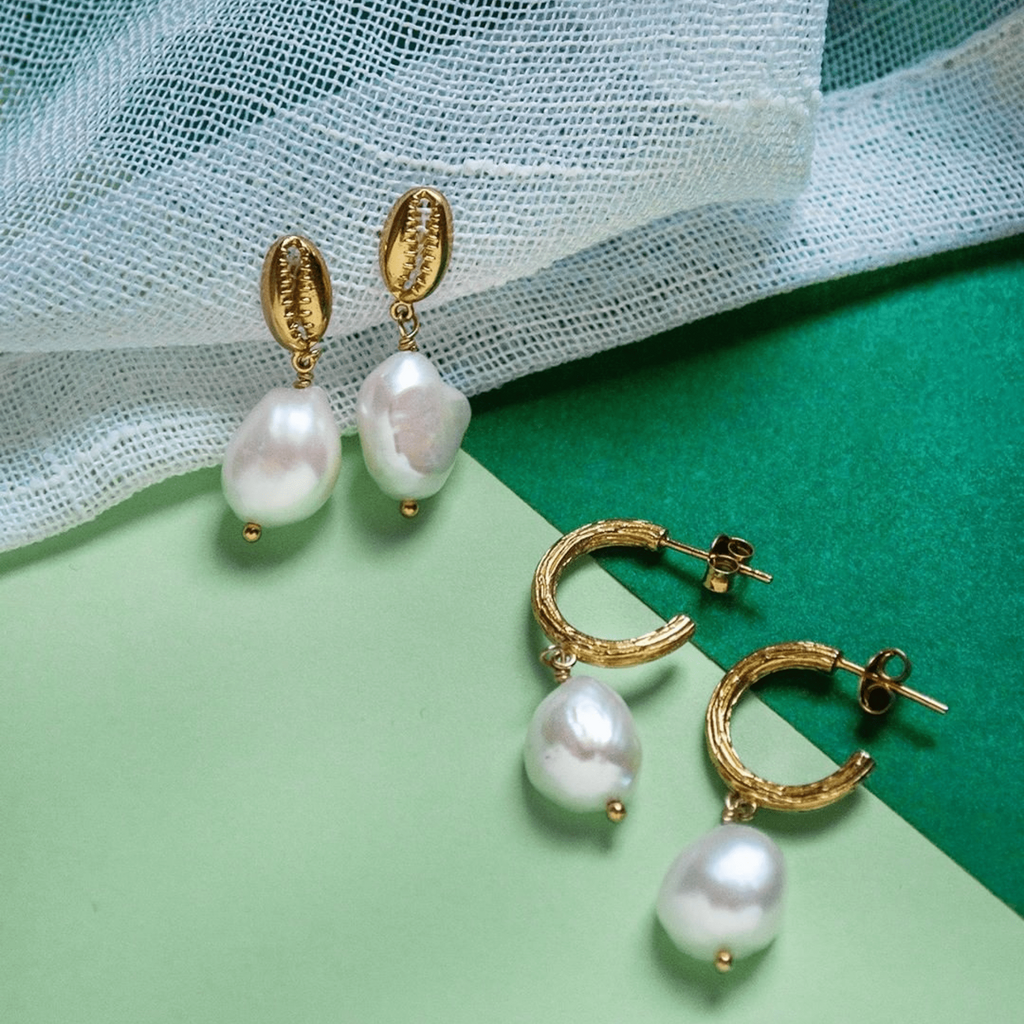 Bold Pearl Drop Earrings, Handcrafted in 925 sterling silver