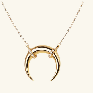 Pavé Crescent Necklace, Handcrafted in 925 sterling silver