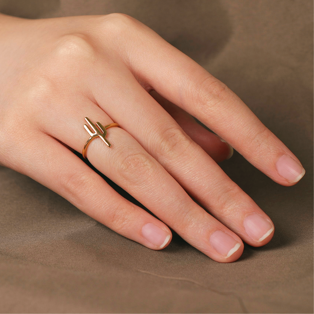 Cactus Ring, Handcrafted in 925 sterling silver