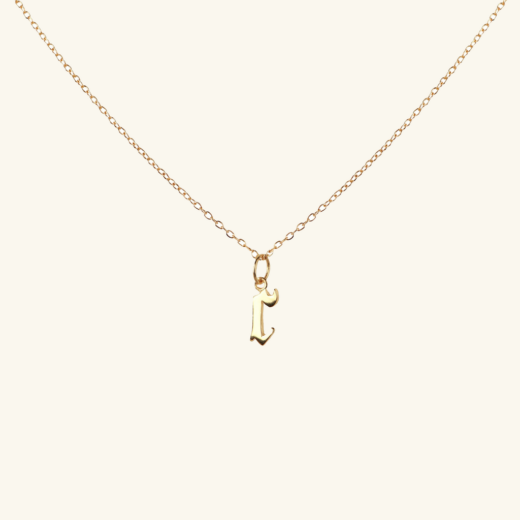 Gothic Initial Necklace, Handcrafted in 925 sterling silver