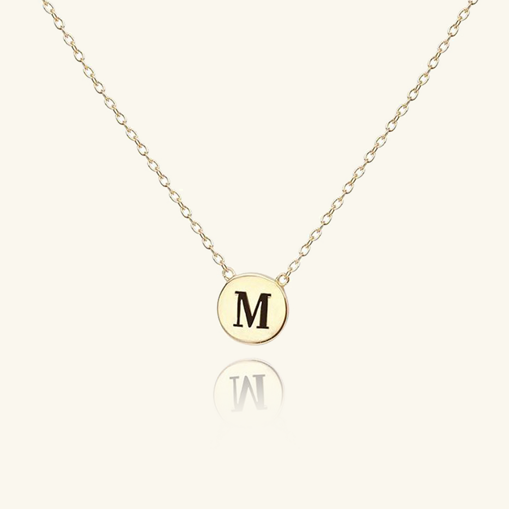 Initial Disc Necklace, Handcrafted in 925 sterling silver