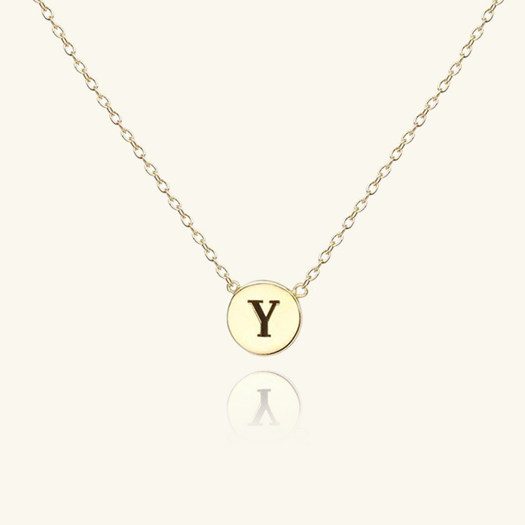 Initial Disc Necklace, Handcrafted in 925 sterling silver