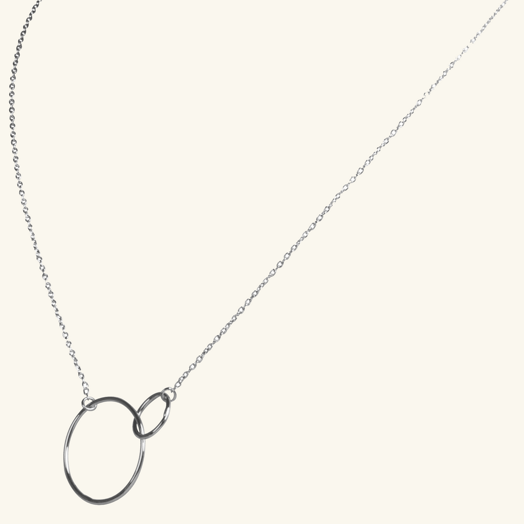 Interlocking Circles Necklace Sterling Silver, Handcrafted in 925 sterling silver