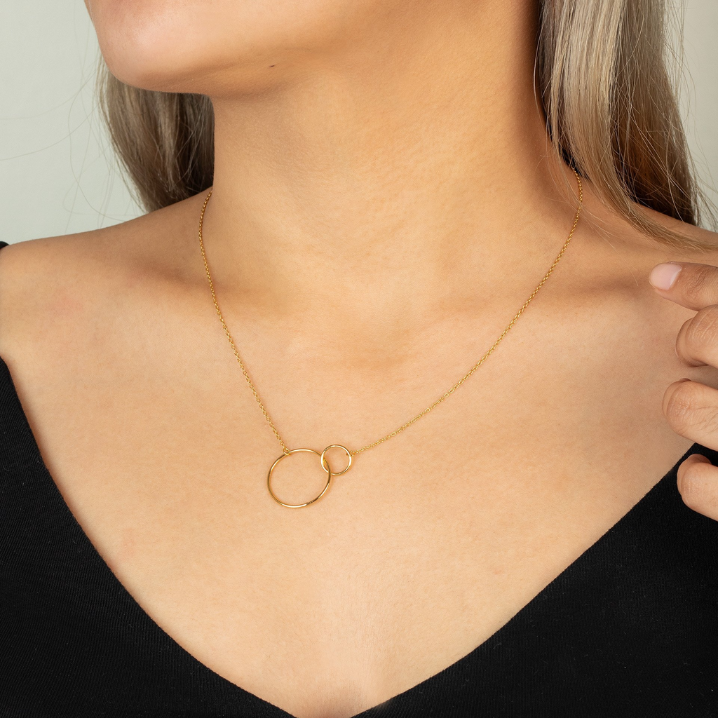 Interlocking Circles Necklace, Handcrafted in 925 sterling silver