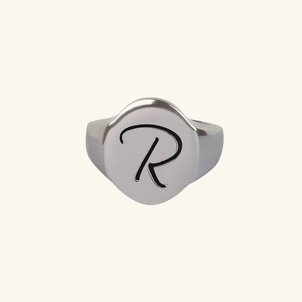 Letter Signet Ring, Handcrafted in 925 sterling silver