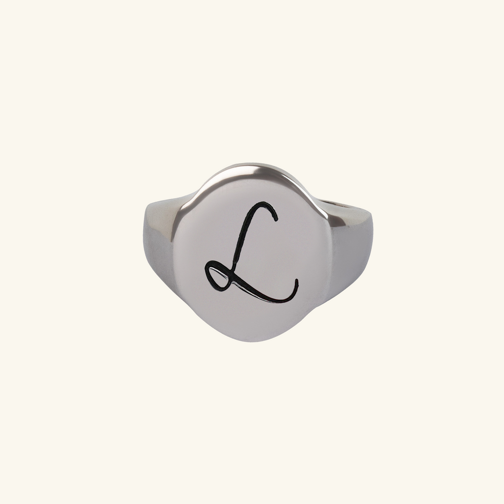 Letter Signet Ring, Handcrafted in 925 sterling silver