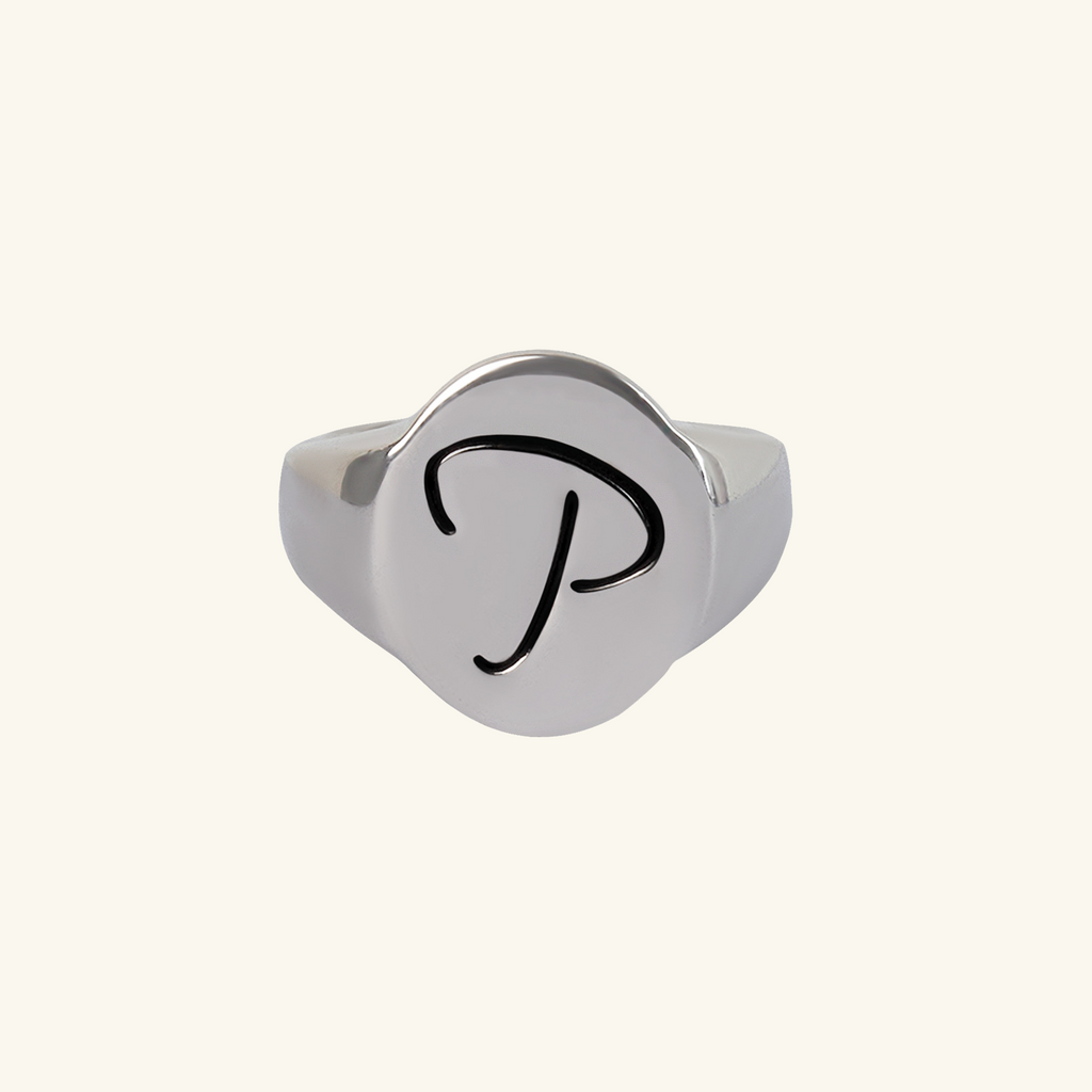 Letter Signet Ring, Handcrafted in 925 sterling silver