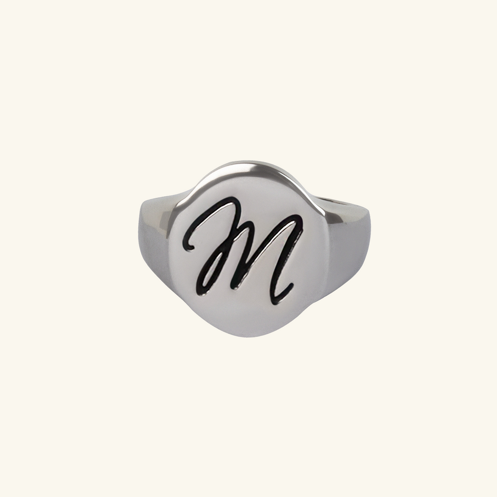 Letter Signet Ring, Handcrafted in 925 sterling silver