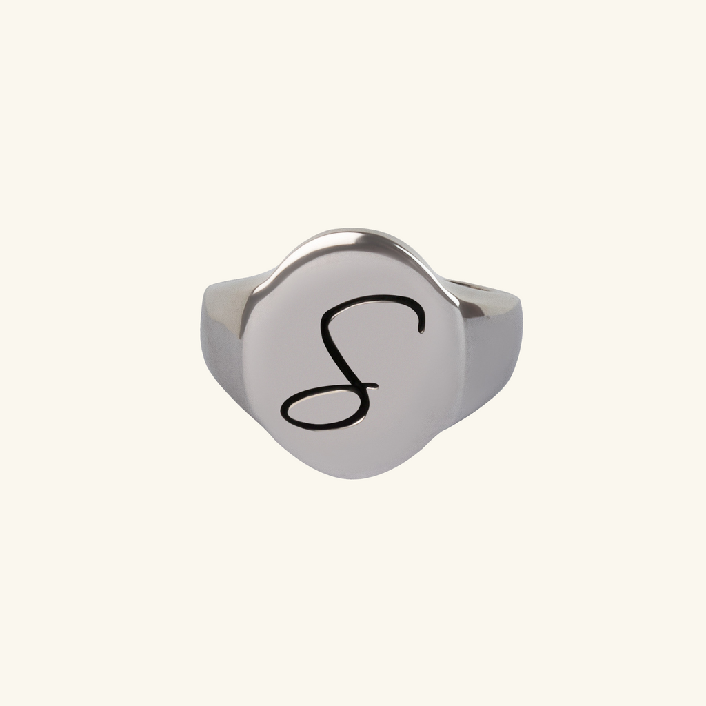 Letter Signet Ring, Handcrafted in 925 sterling silver