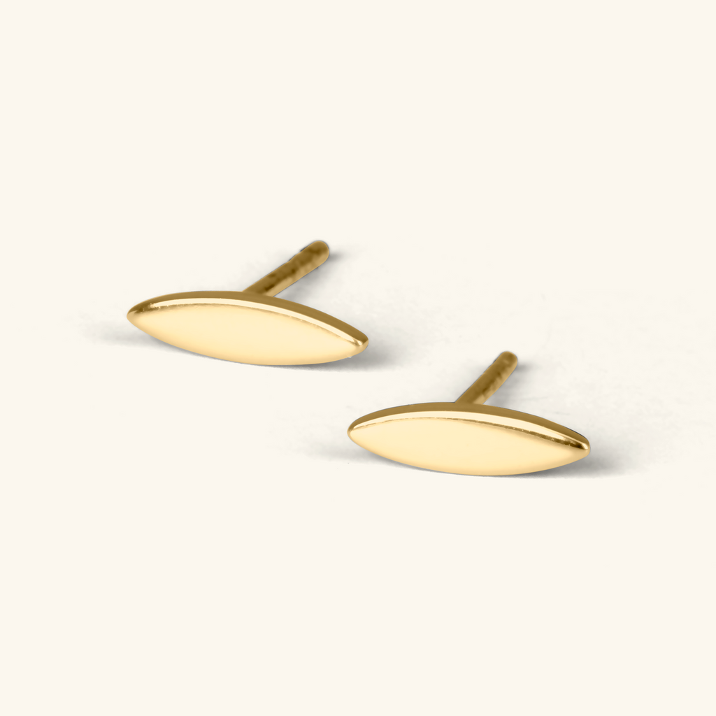 Pointed Oval Studs, Handcrafted in 925 sterling silver