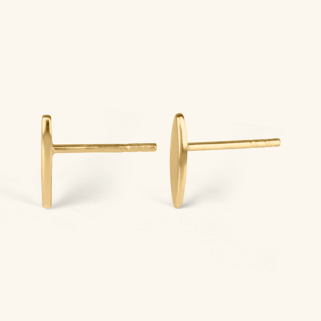 Pointed Oval Studs, Handcrafted in 925 sterling silver