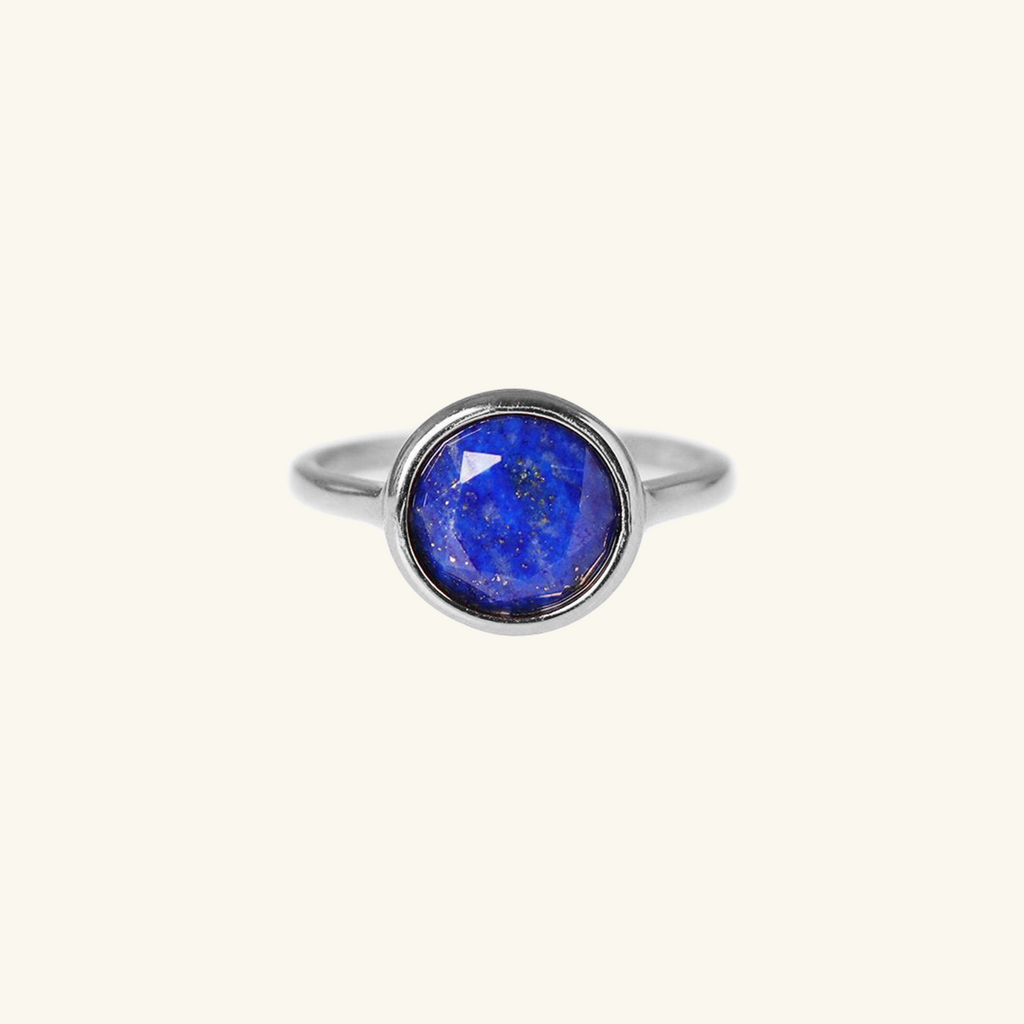 Solo Lapiz Lazuli Ring Sterling Silver,Hancrafted in 925 Sterling Silver