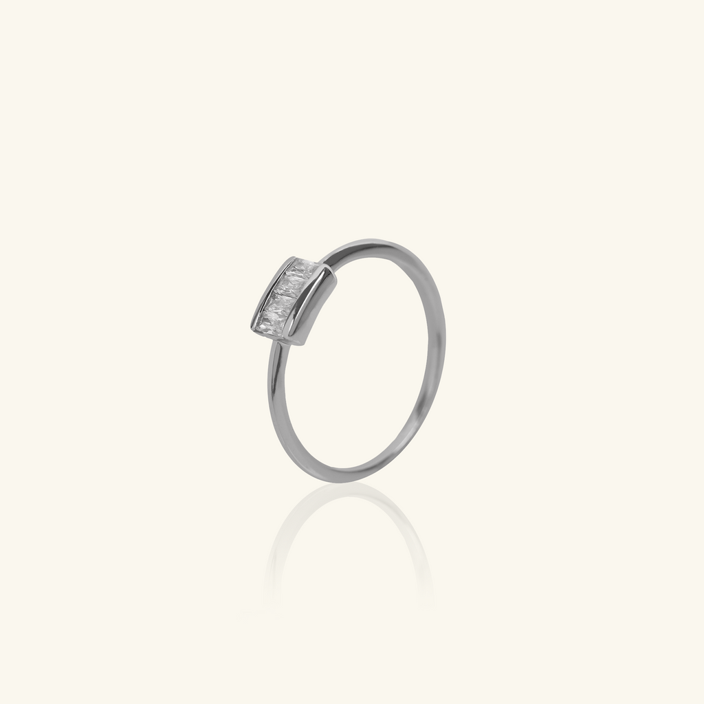 Square Bar Ring Sterling Silver.Handcrafted in 925 Sterling Silver