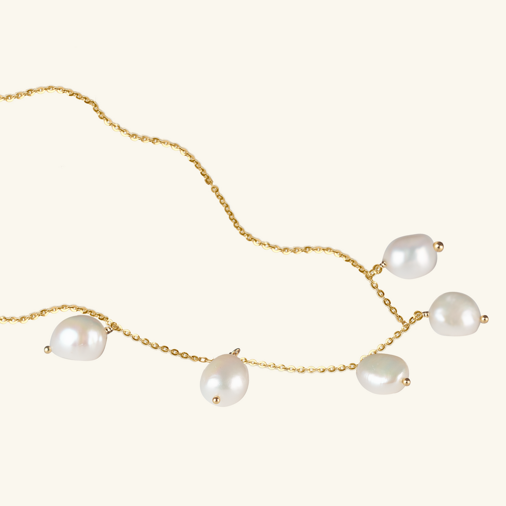 Staycation Pearl Necklace.Handcrafted in 925 Sterling Silver