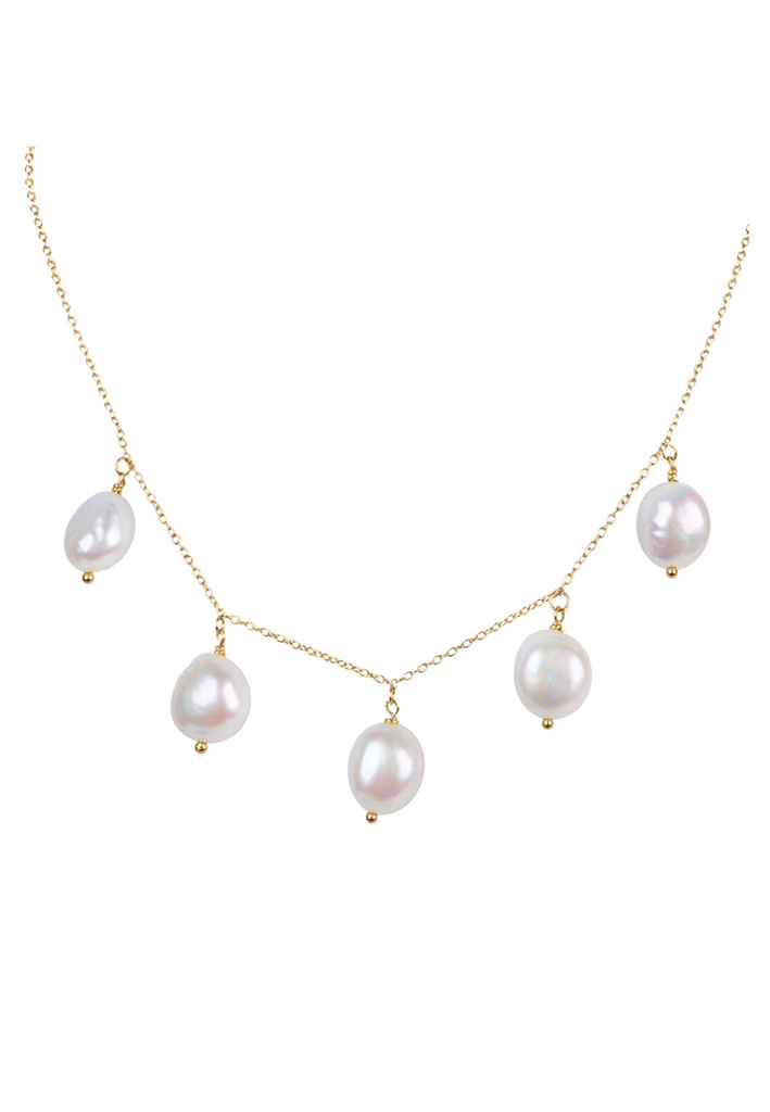 Staycation Pearl Necklace.Handcrafted in 925 Sterling Silver
