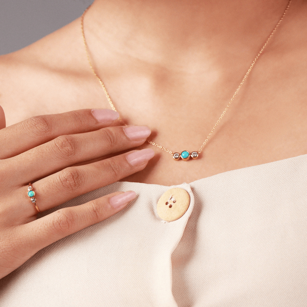 Trio Opal Ring,Hancrafted in 925 Sterling Silver