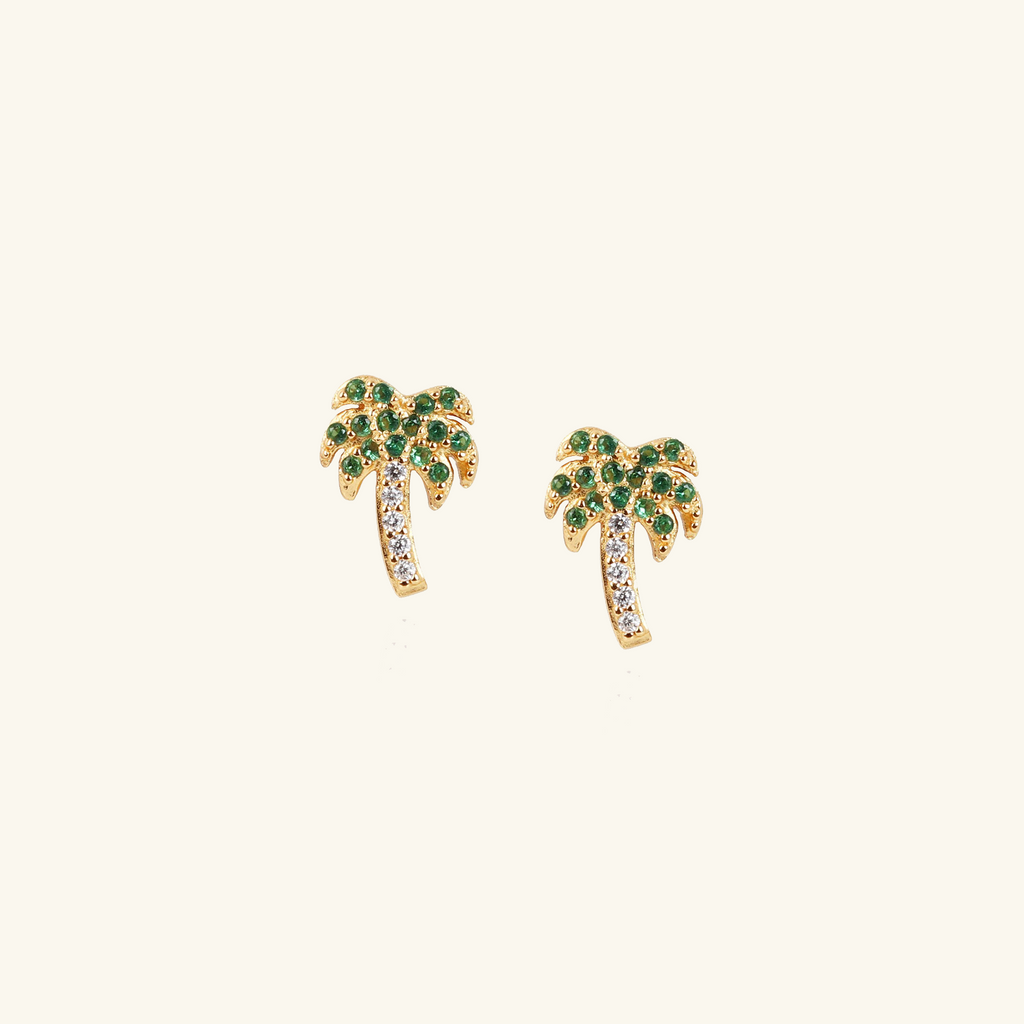 Palm Tree Studs, Handcrafted in 925 sterling silver
