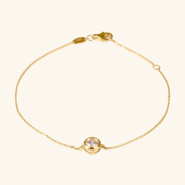 14k Solo Bezel Bracelet, Handcrafted in 14K solid gold